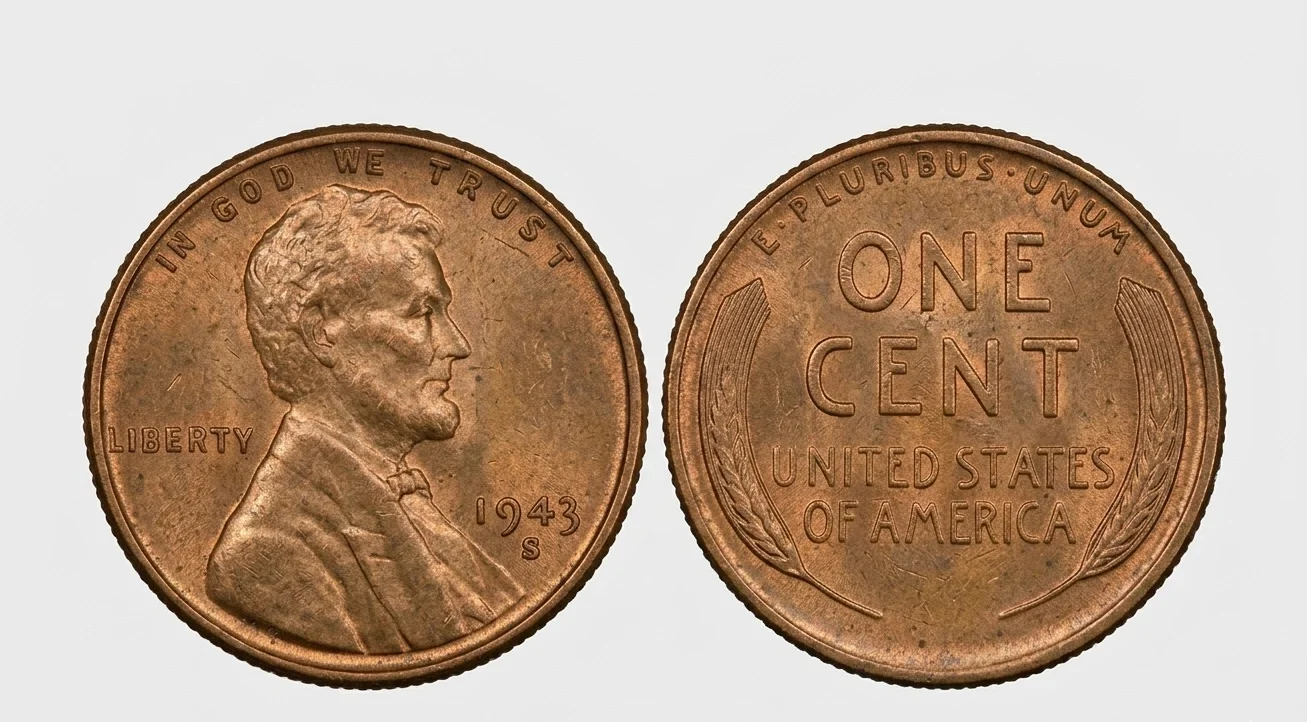 obverse and reverse of the 1943-S
